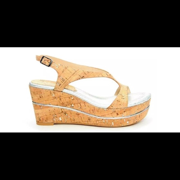 Donald J. Pliner Shoes - Donald J. Pliner platform cork and foil wedge heel